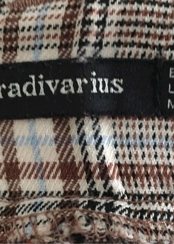 xs Beden camel Renk Stradivarius Ekose Kadın Kumaş Pantolon