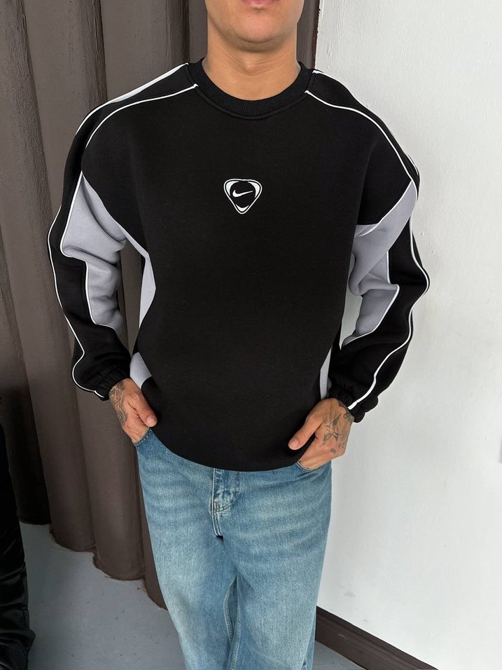 OVERSİZE VİNTAGE SİYAH SWEATSHİRT - Görsel 3