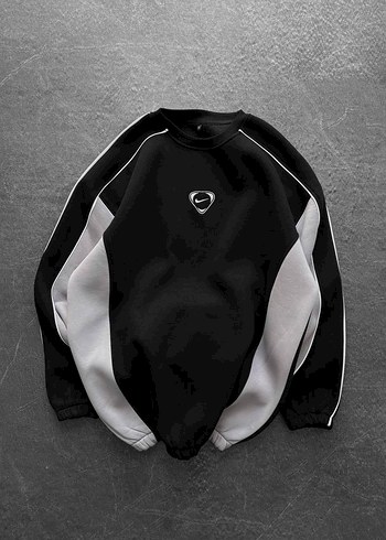 OVERSİZE VİNTAGE SİYAH SWEATSHİRT - Görsel 5