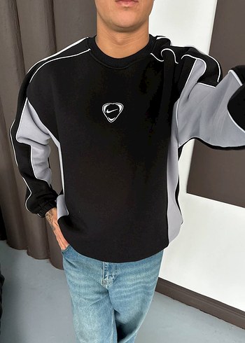 OVERSİZE VİNTAGE SİYAH SWEATSHİRT - Görsel 4