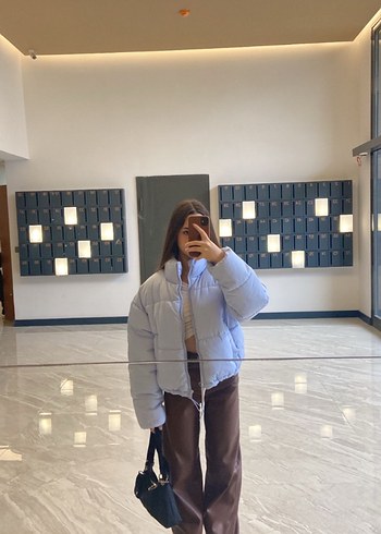 s Beden mavi Renk H&M kadın mavi şişme mont
