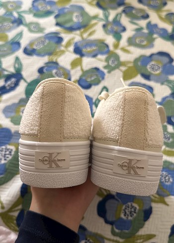 37 Beden beyaz Renk Calvin Klein Ekru Kadın Spor Ayakkabı Sneaker