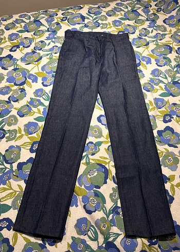 Skinny fit pileli raw pantolon