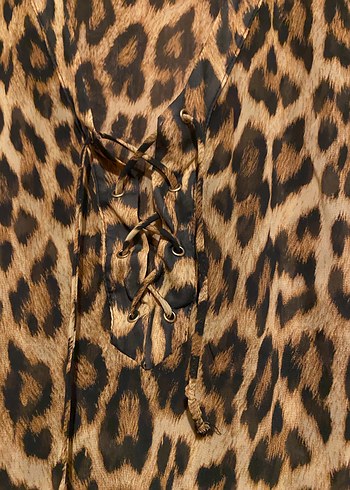 Leopar Desenli Kadın Bluz ipekyol - Görsel 2