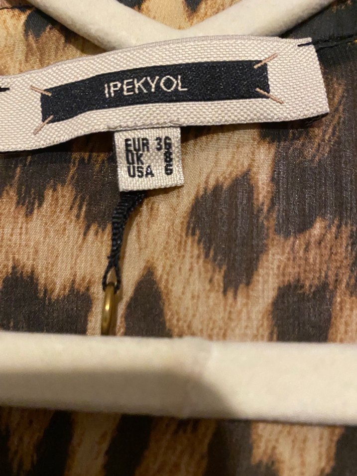 Leopar Desenli Kadın Bluz ipekyol - Görsel 3