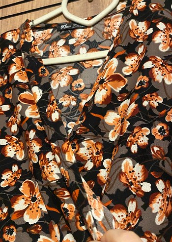 Uzun Kollu Çiçek Desenli Bohem Elbise - Görsel 2