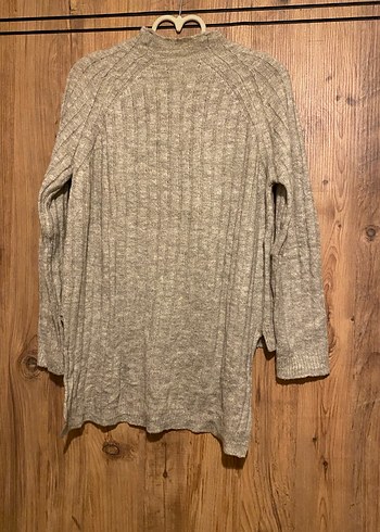 Gri Örgü Kadın Triko Yüksek Yakalı - Görsel 2