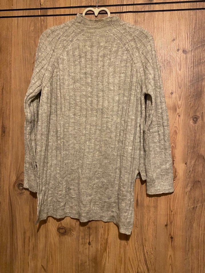 Gri Örgü Kadın Triko Yüksek Yakalı - Görsel 2