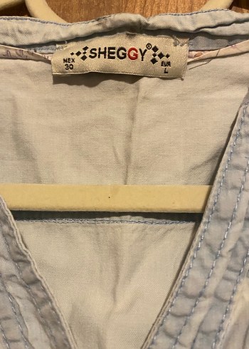 Düğmeli V Yaka Kadın kot Gömlek - Görsel 2