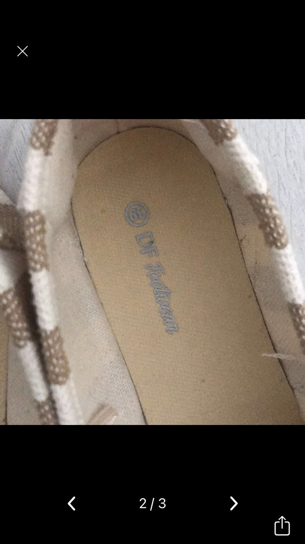 Bej Çizgili Kadın Espadril babet ayakkabı - Görsel 2