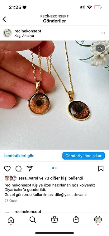 Epoksi kolye