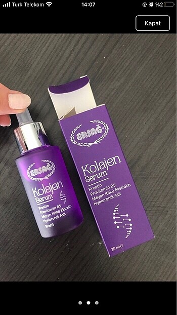 Diğer Ersağ kolajen serum kırışıklık karşıtı bir ürün