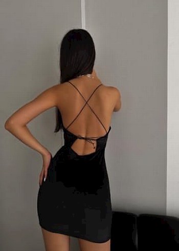 Trendyol & Milla Siyah Mini sırtı çapraz askılı Elbise hiç giyilmedi