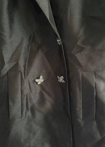 m Beden siyah Renk Siyah Düğmeli Kadın Blazer Ceket