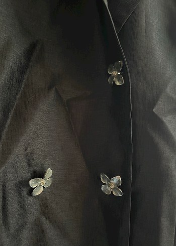 m Beden Siyah Düğmeli Kadın Blazer Ceket