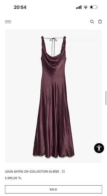 Zara Yeni Sezon Saten Elbise