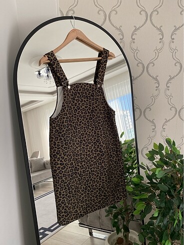 Salopet elbise leopar