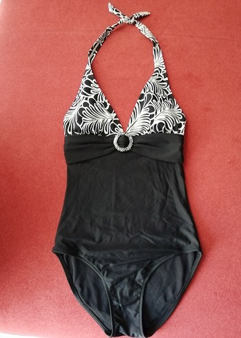 SIFIR Siyah beyaz Kadın Mayo halka detaylı - Görsel 2