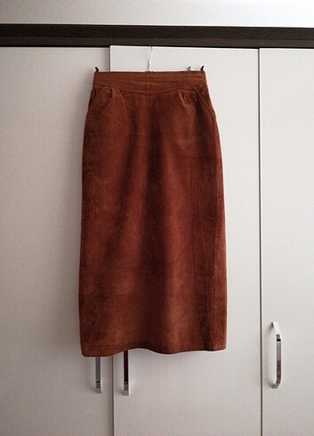 Vintage Taba Süet Etek