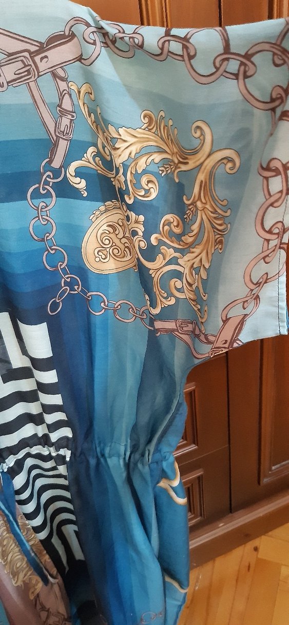 Bohem Çok Renkli Uzun Hamile Tunik - Görsel 3