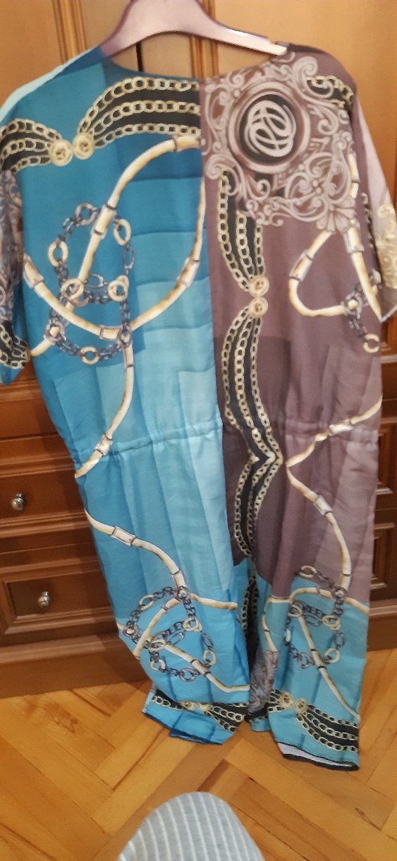 Bohem Çok Renkli Uzun Hamile Tunik - Görsel 2