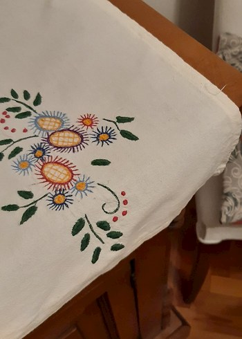 Nakışlı Beyaz Ortü - Görsel 4