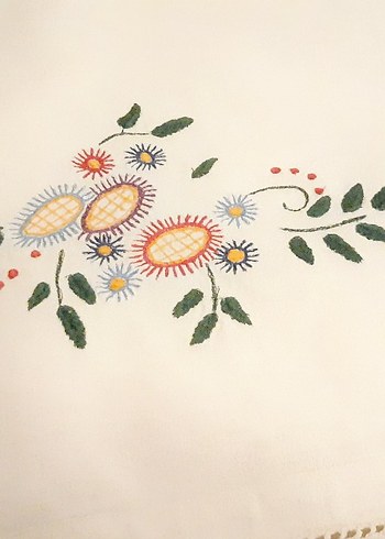 Nakışlı Beyaz Ortü - Görsel 7