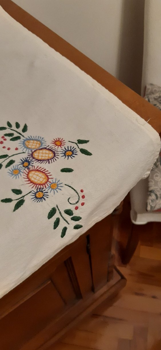 Nakışlı Beyaz Ortü - Görsel 4