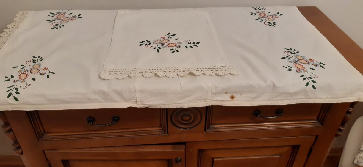 Nakışlı Beyaz Ortü - Görsel 2