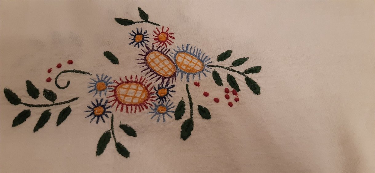 Nakışlı Beyaz Ortü - Görsel 5