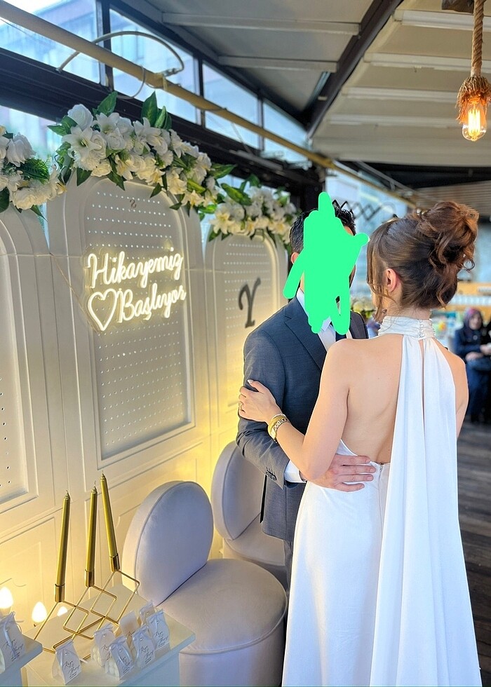 özel dikim 36-38 beden uyumlu nişan nikah elbisesi - Görsel 3