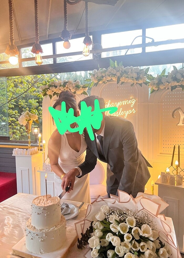 özel dikim 36-38 beden uyumlu nişan nikah elbisesi - Görsel 2