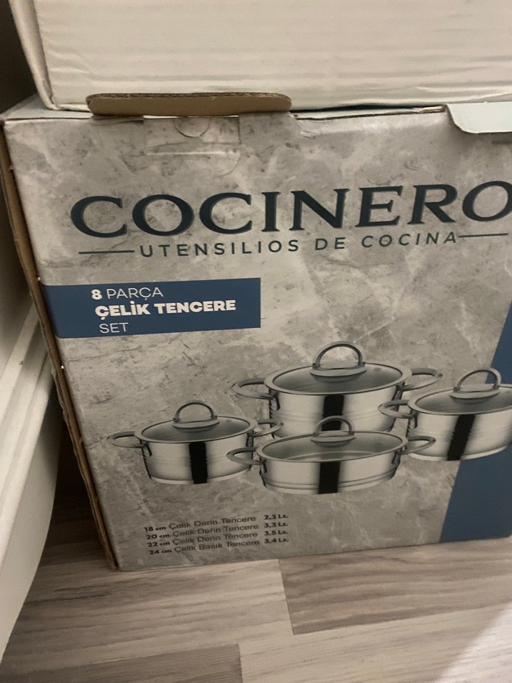 8 Parça Gri Çelik Tencere Seti - Görsel 2
