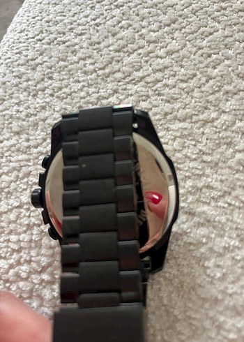 Turuncu Kadranlı Siyah Minimalist Erkek Saati - Görsel 3