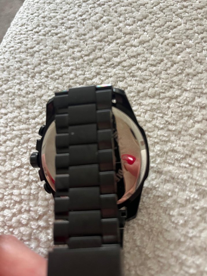 Turuncu Kadranlı Siyah Minimalist Erkek Saati - Görsel 3