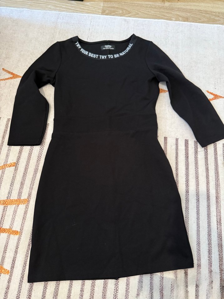 Baskılı Siyah Hamile Kısa Kollu Tişört - Görsel 2