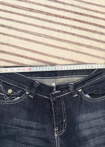 Tokalı Lacivert Kadın Denim Pantolon - Görsel 4