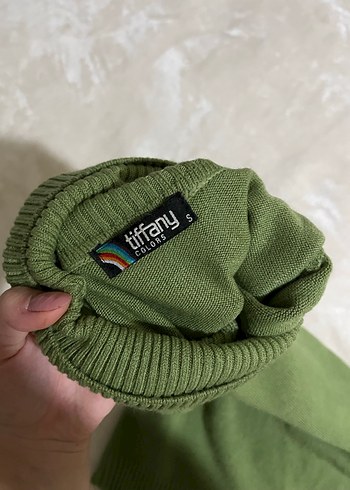 s Beden Yeşil Boğazlı Kolsuz Triko Süveter