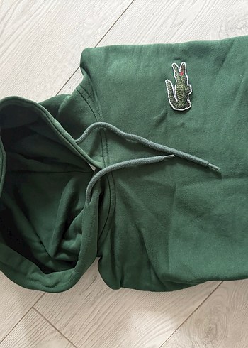 s Beden Lacoste unisex Yeşil Kapüşonlu Sweatshirt