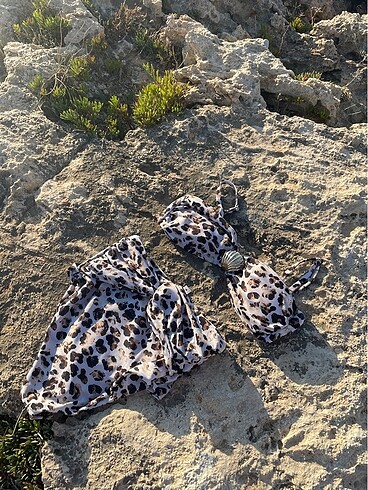 Diğer Yüksek bel leopar desenli bikini