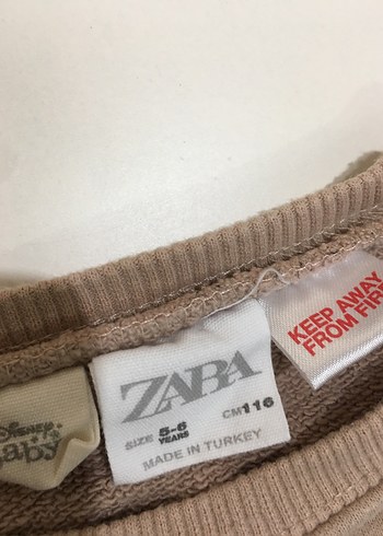 Zara Bambi Baskılı Bej Kız Sweatshirt