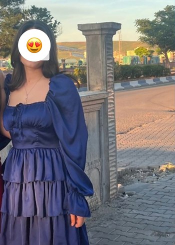 m Beden lacivert Renk Fırfırlı Mini Straplez Denim Elbise