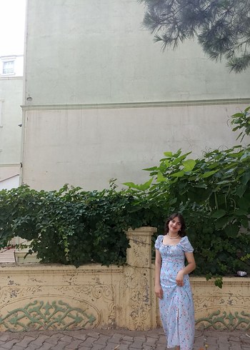 s Beden Bohem Straplez Uzun Turkuaz Elbise