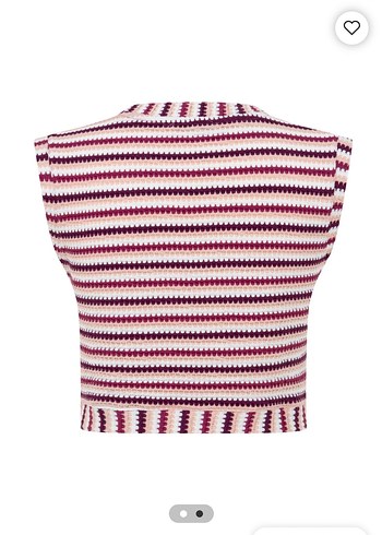 Bordo Çizgili Örgü Midi Etek ve bluz takım - Görsel 4