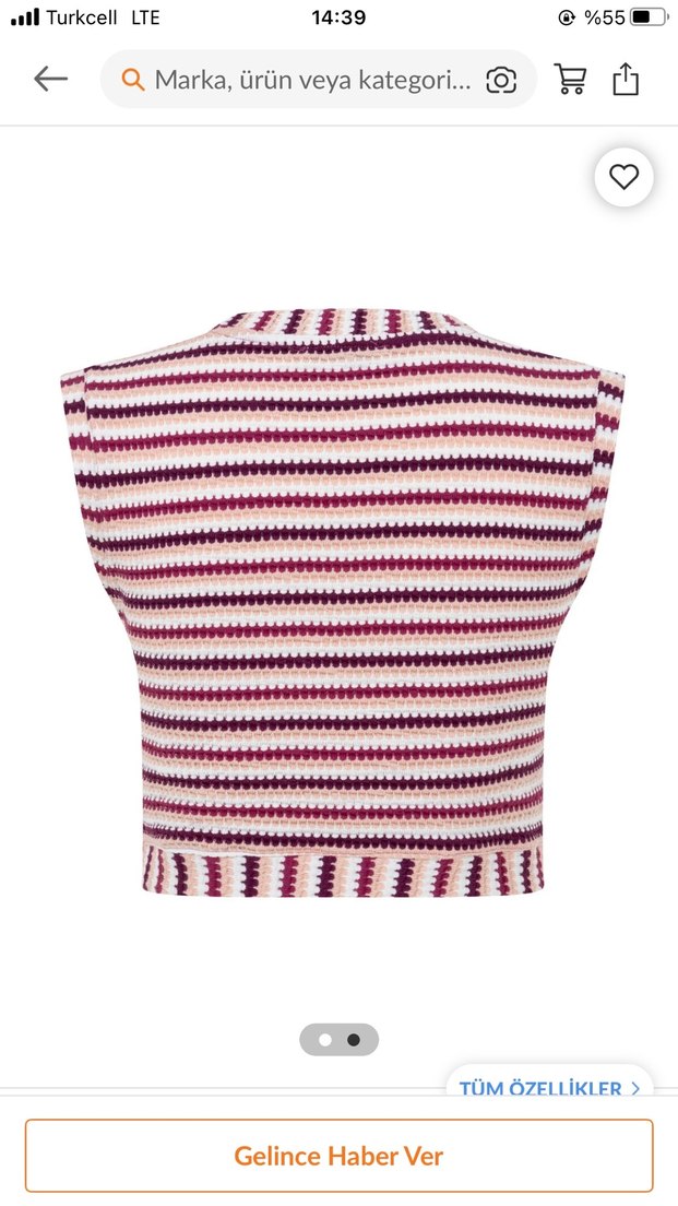 Bordo Çizgili Örgü Midi Etek ve bluz takım - Görsel 4