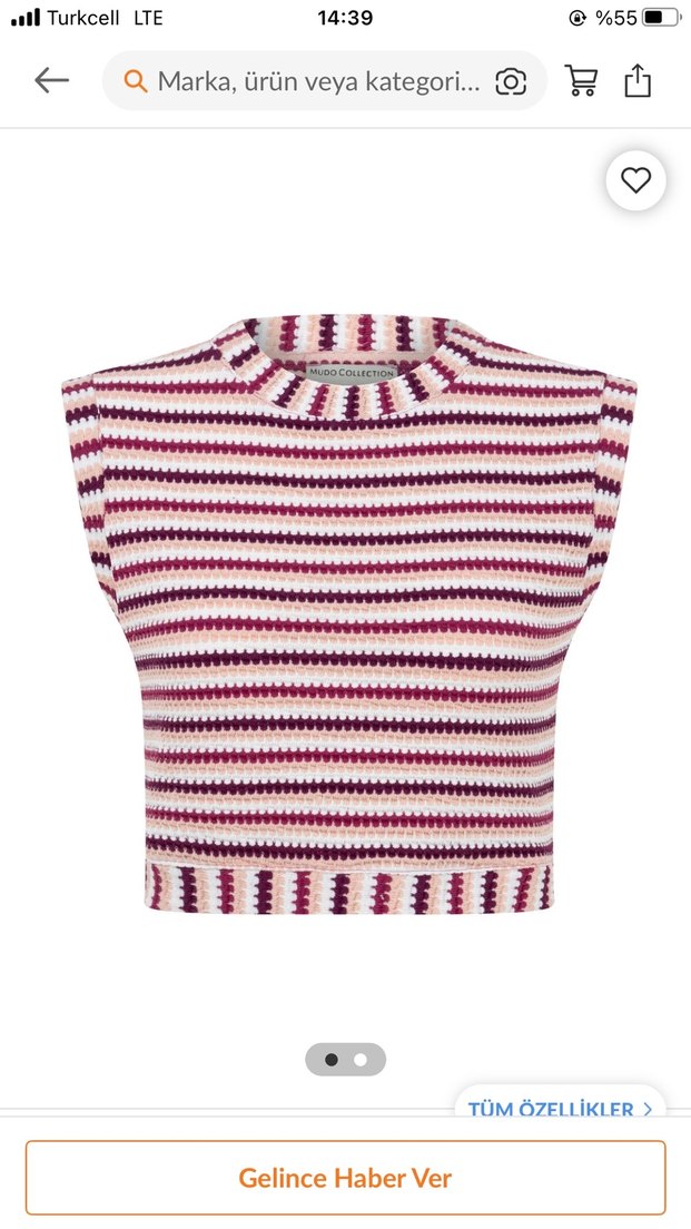 Bordo Çizgili Örgü Midi Etek ve bluz takım - Görsel 3