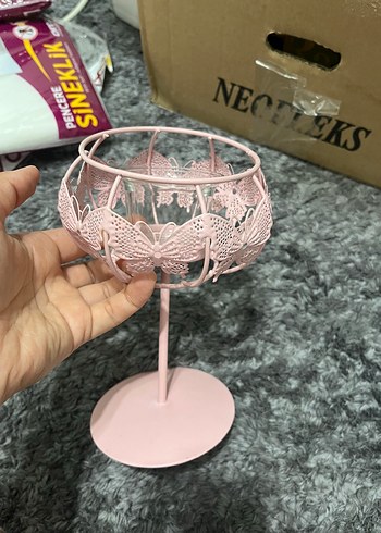  Beden Pastel Pembe Makyaj Organizer Seti mini saksılık birde mumluk