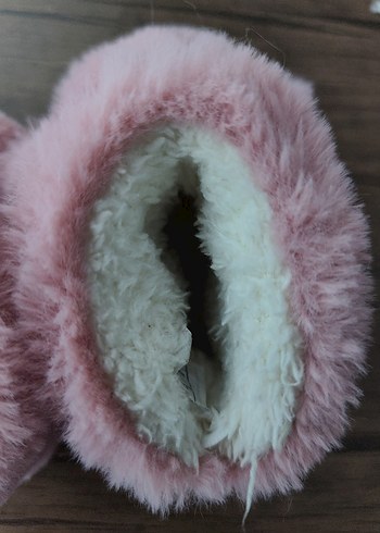 Kızlar için Pembe Sıcak Kürklü Ev Terliği - Görsel 2