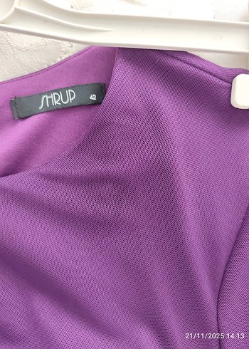 Mor Drapeli Uzun Kadın Abiye Elbise - Görsel 3