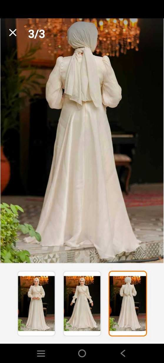 Uzun Kollu Bohem Beyaz Nişan Elbisesi - Görsel 2